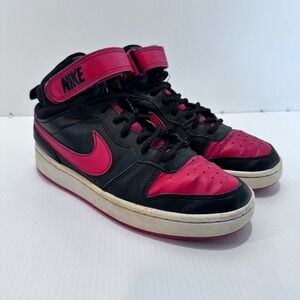 Nike Boys Court Borough Mid 2 Sz 6.5 Y Black Basketball Shoes Sneaker CD7783-003